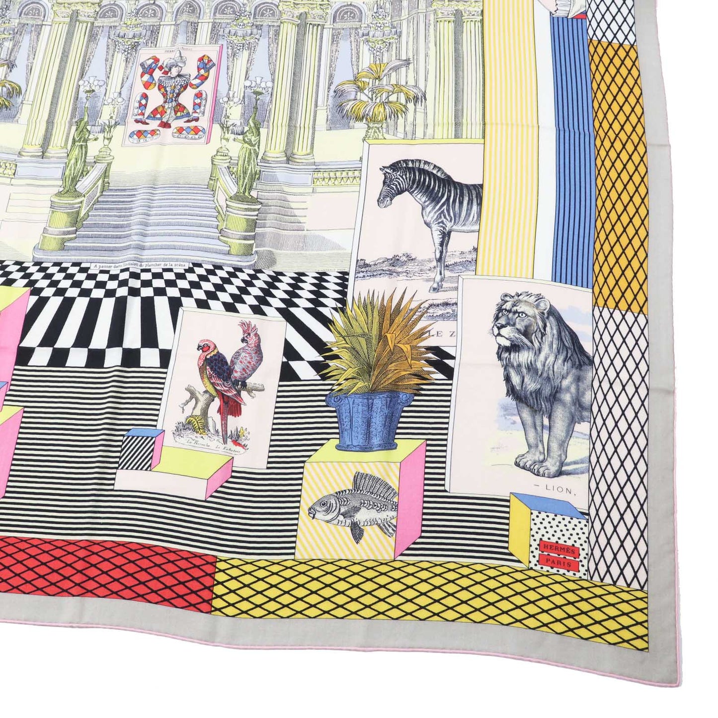 HERMES scarf 243761S cashmere Multi Caléjean 140 Grand Theatre Nouveau