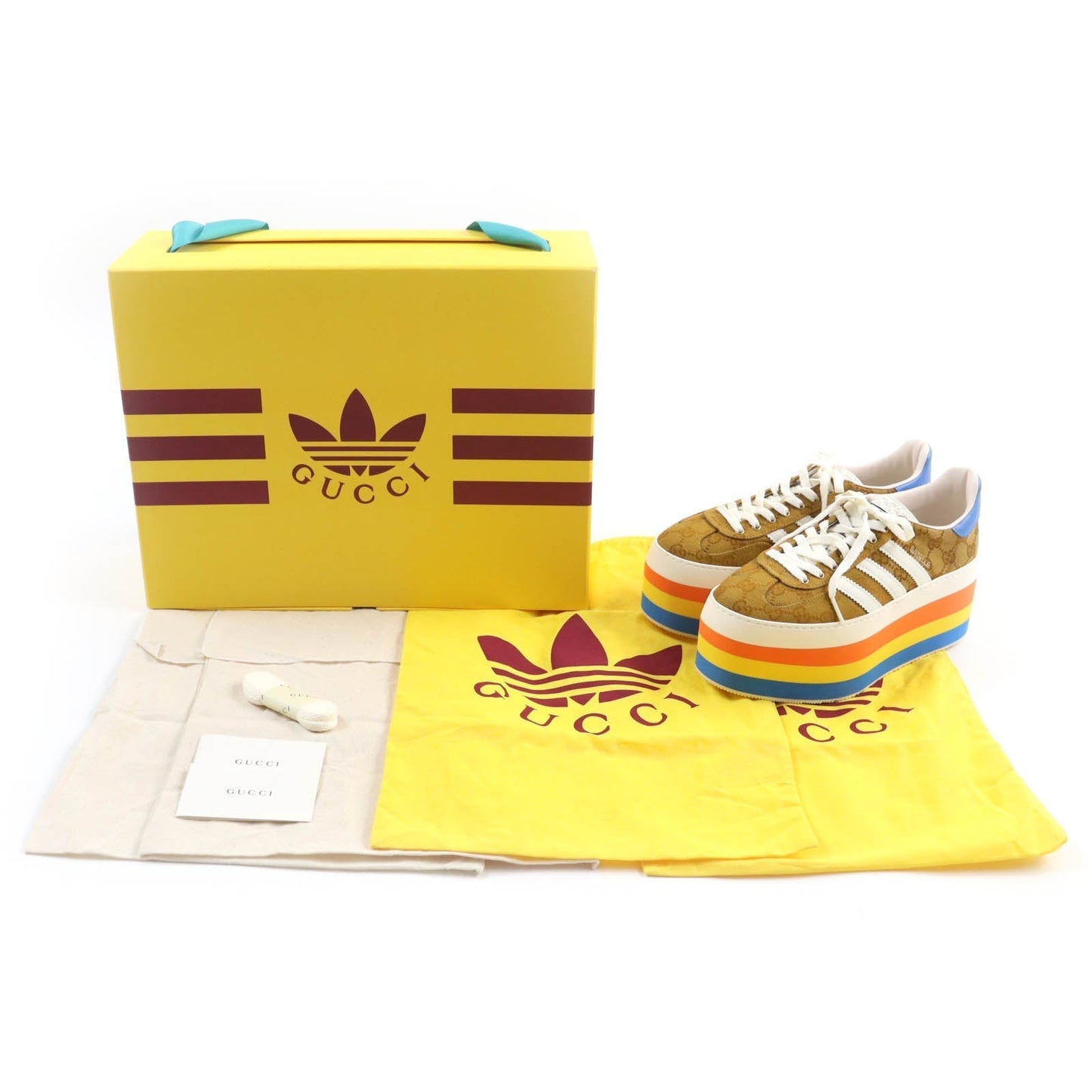 GUCCI sneakers 707873 GG canvas Multi Gazelle 24.5