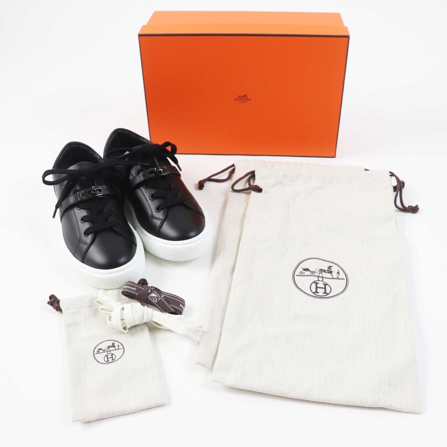 HERMES sneakers Main: Leather black DAY Women 37 Used