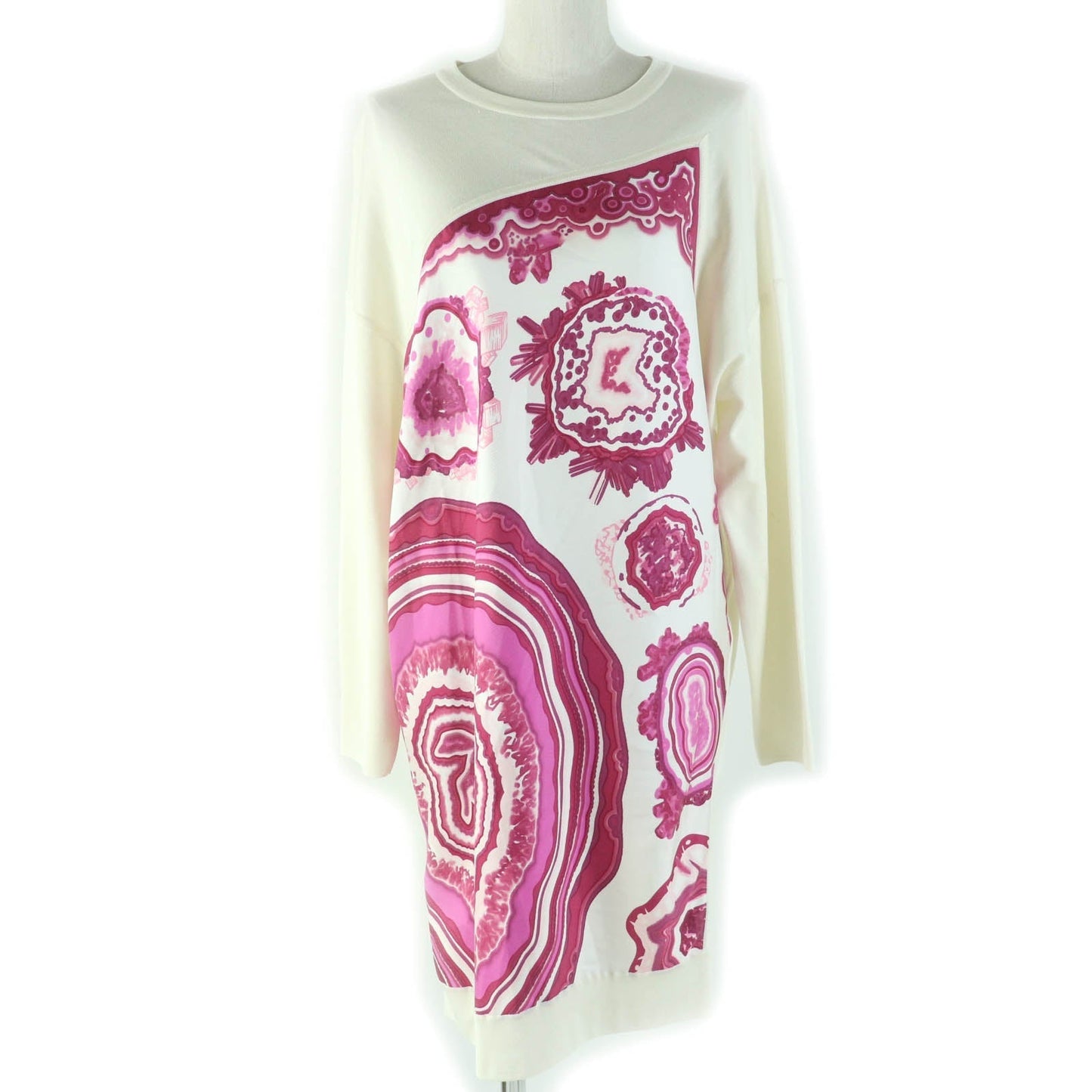 HERMES one piece silk Ivory pink 34