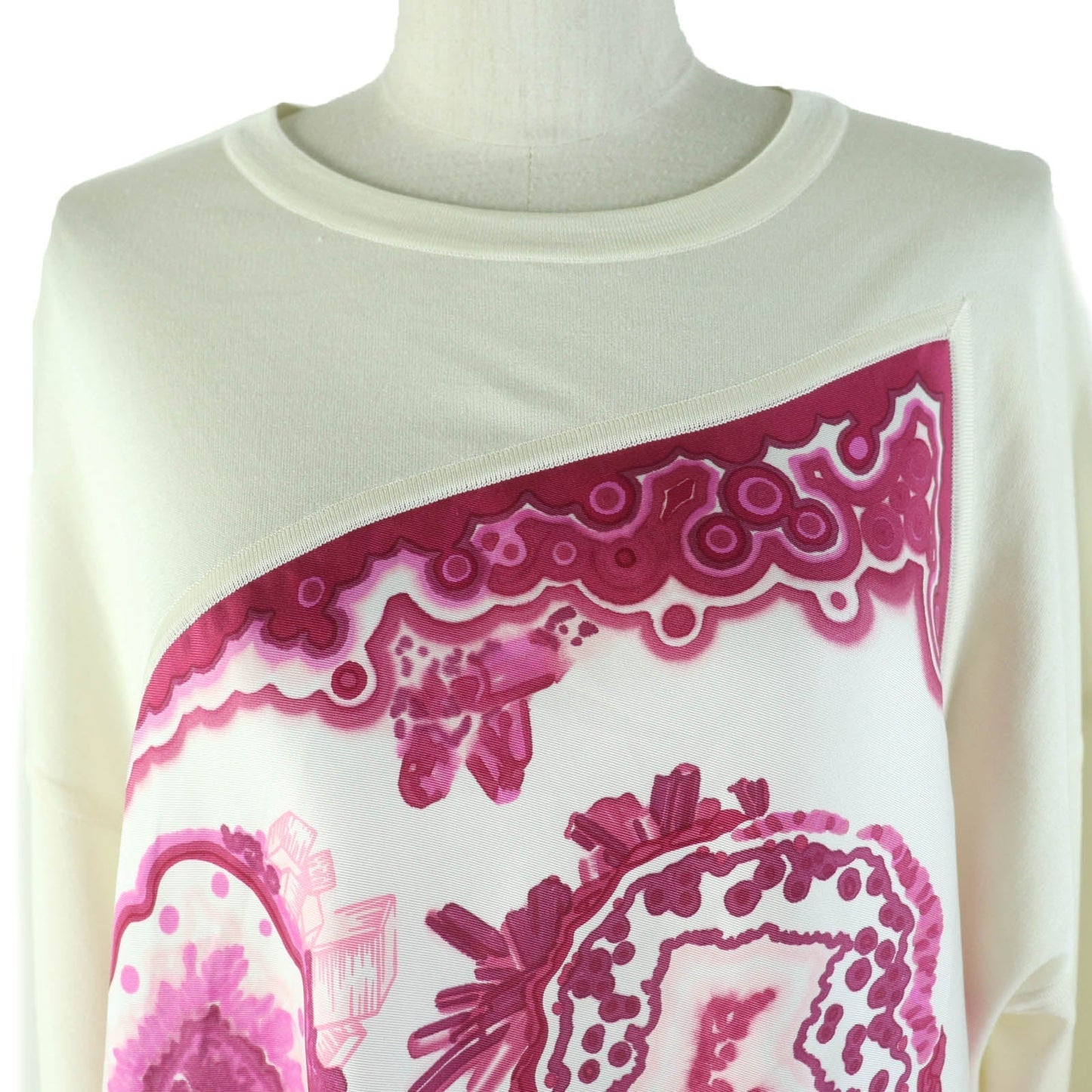 HERMES one piece silk Ivory pink 34