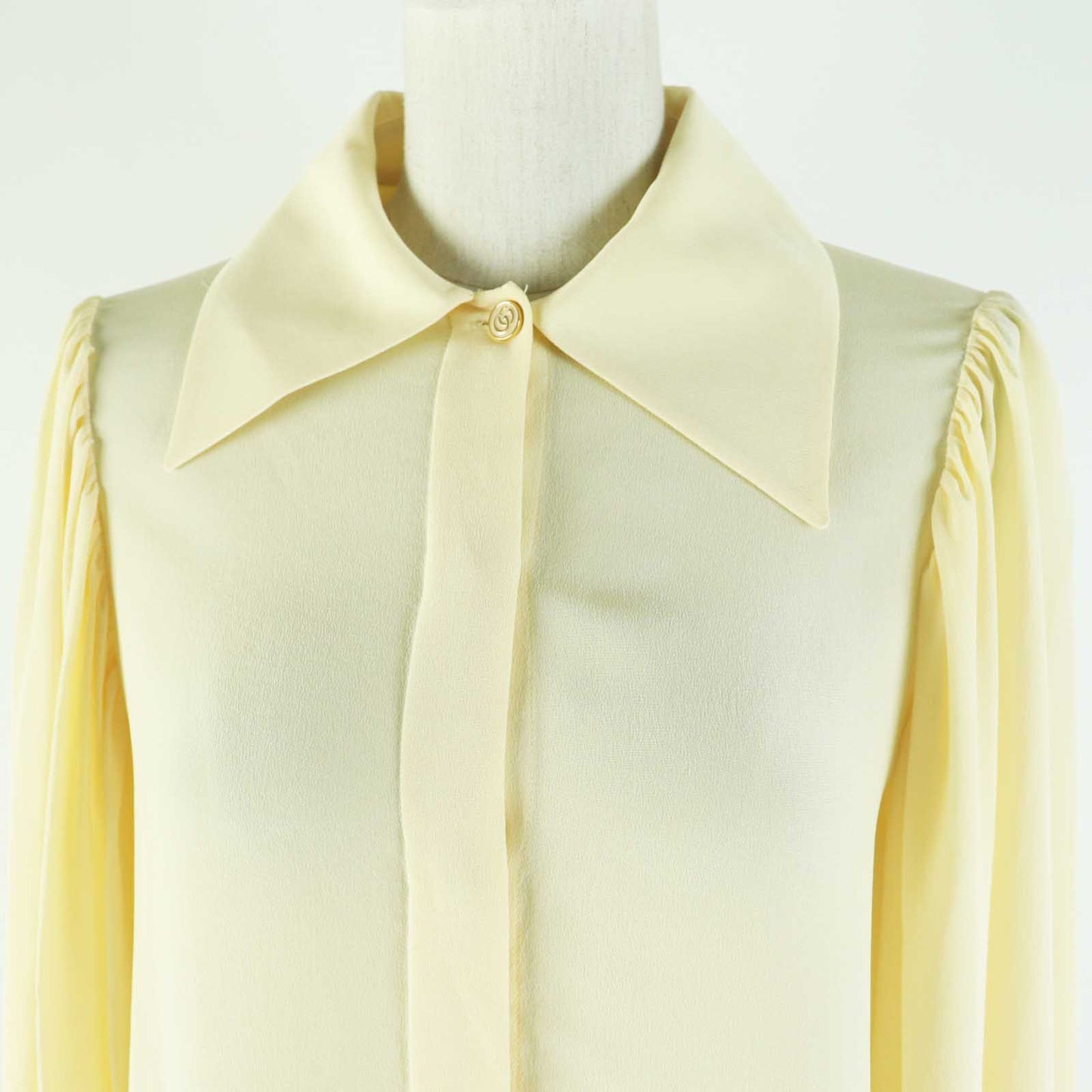 GUCCI blouse 643266 ZAAOG silk Light yellow 36