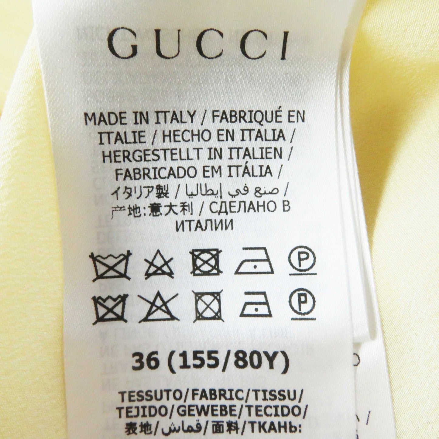 GUCCI blouse 643266 ZAAOG silk Light yellow 36