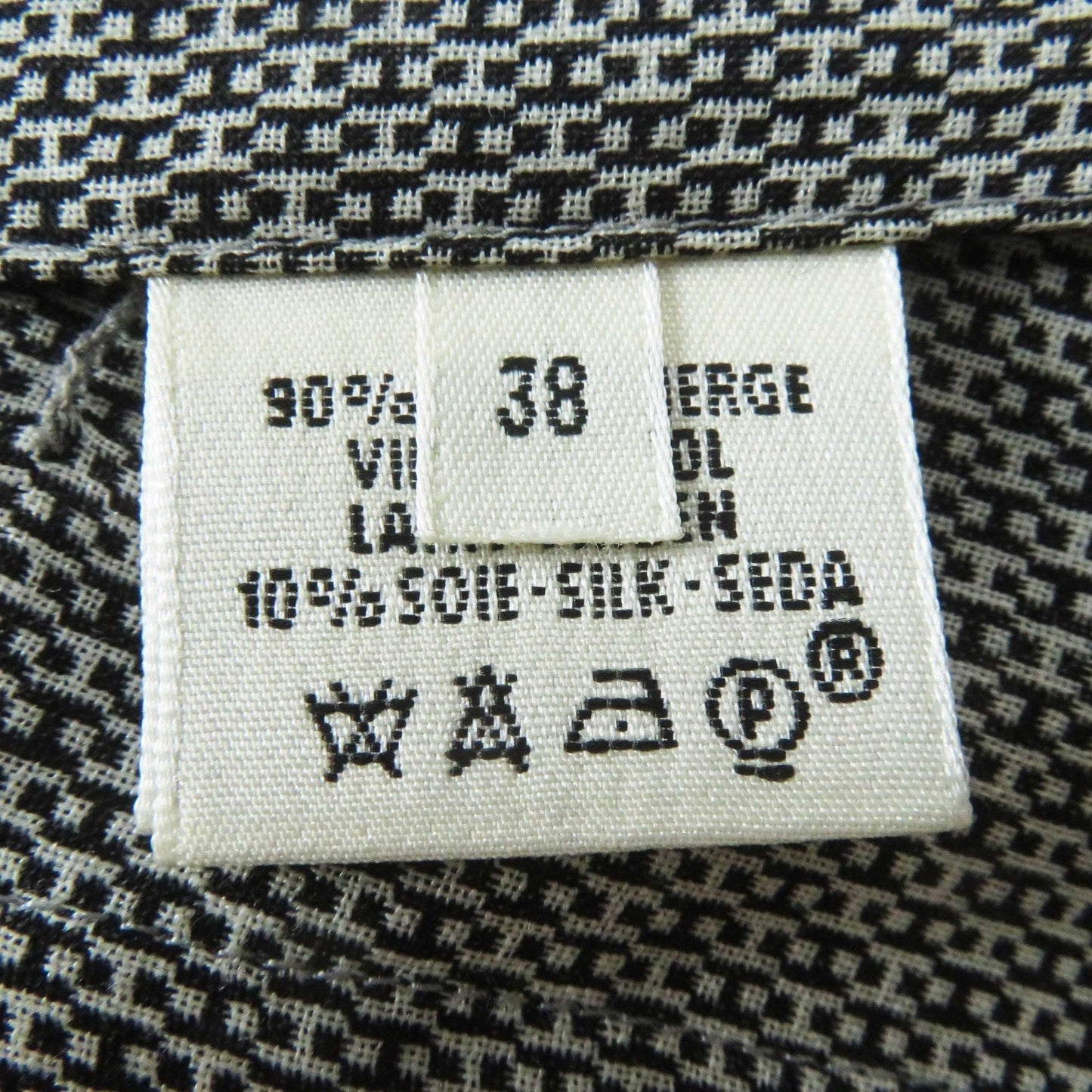 HERMES Outer: 90% wool, Outer: 10% silk, Lining: 100% silk Black beige Margiela period Women 38 Used