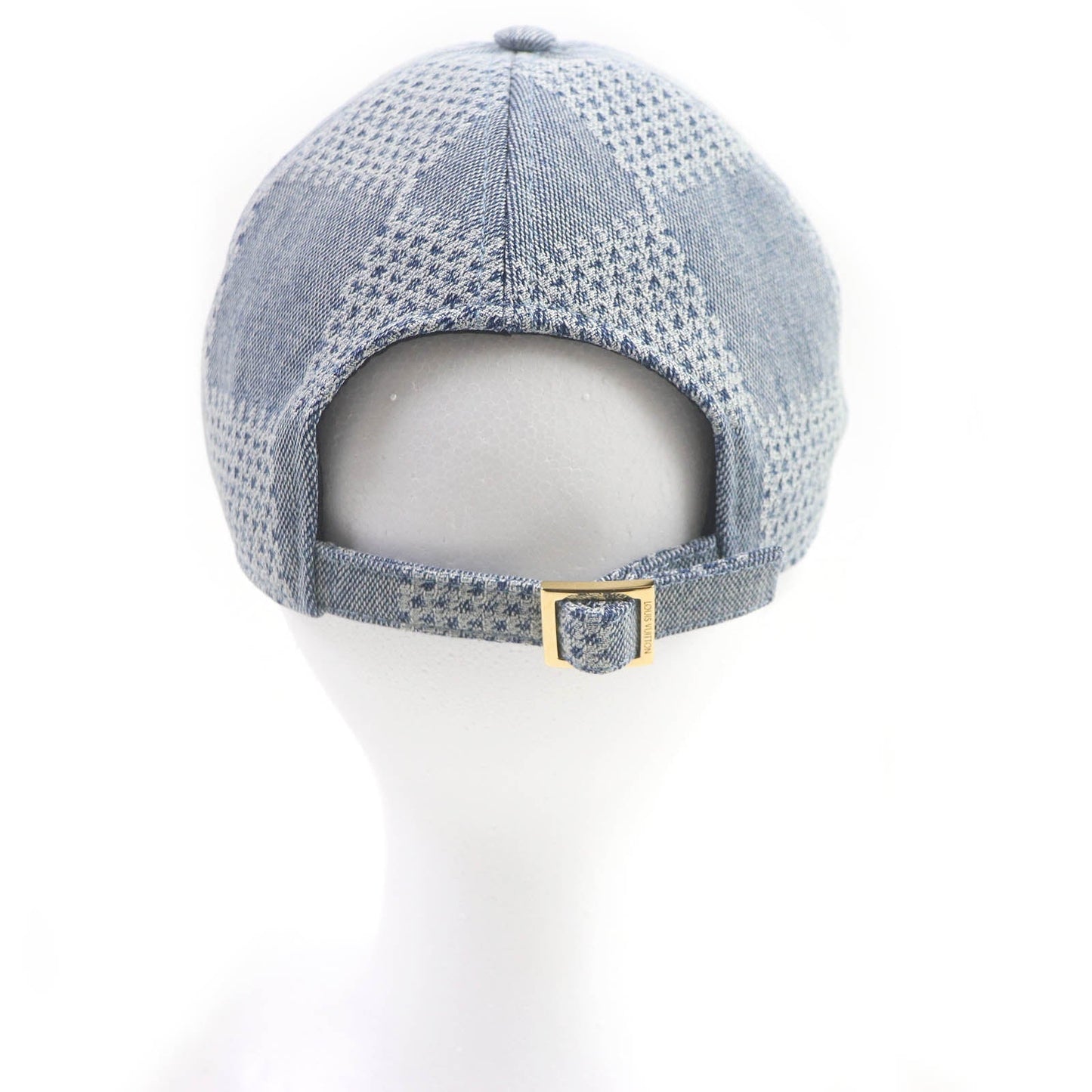LOUIS VUITTON cap M7534L Outer: 91% cotton, Outer: 8% polyester, Outer: 1% polyurethane, Lining: 54% cotton, Lining: 46% rayon, Trim: 100% cotton Indigo blue Cap Damier Denim 3D mens Used