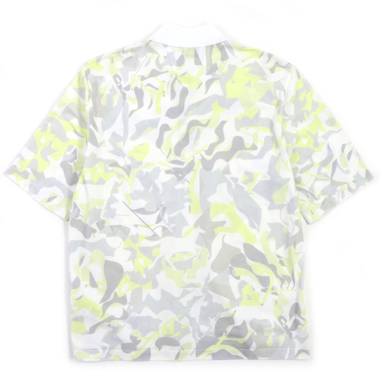 HERMES Short sleeve polo shirt cotton White Gray Yellow Panel Vegetal S