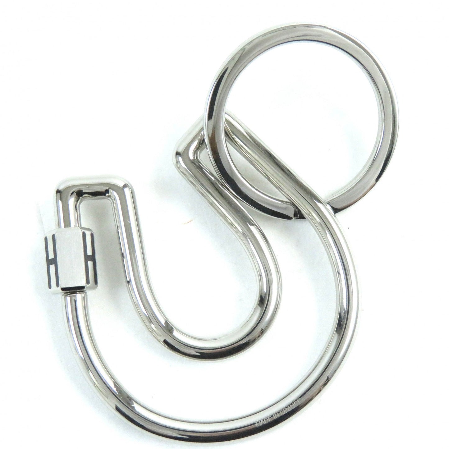 HERMES key ring H077329FJ03 Stainless Steel Silver Horseshoe Fair a Cheval Keyring