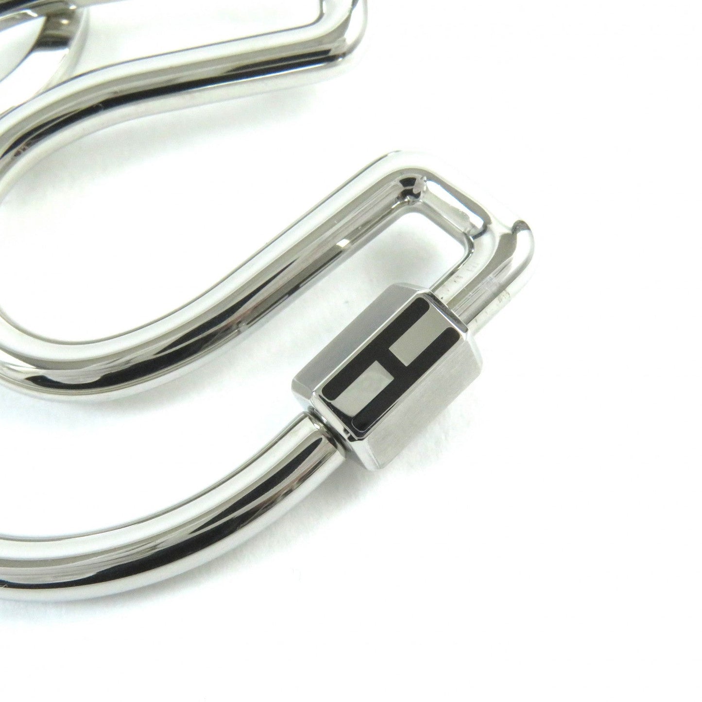 HERMES key ring H077329FJ03 Stainless Steel Silver Horseshoe Fair a Cheval Keyring