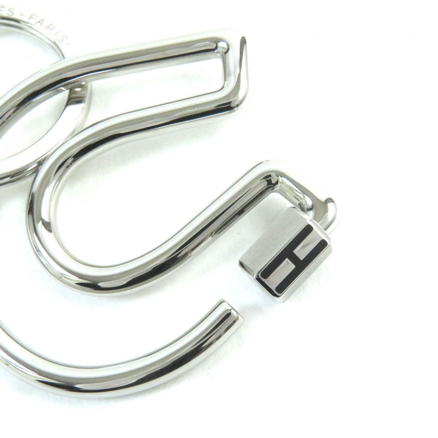 HERMES key ring H077329FJ03 Stainless Steel Silver Horseshoe Fair a Cheval Keyring