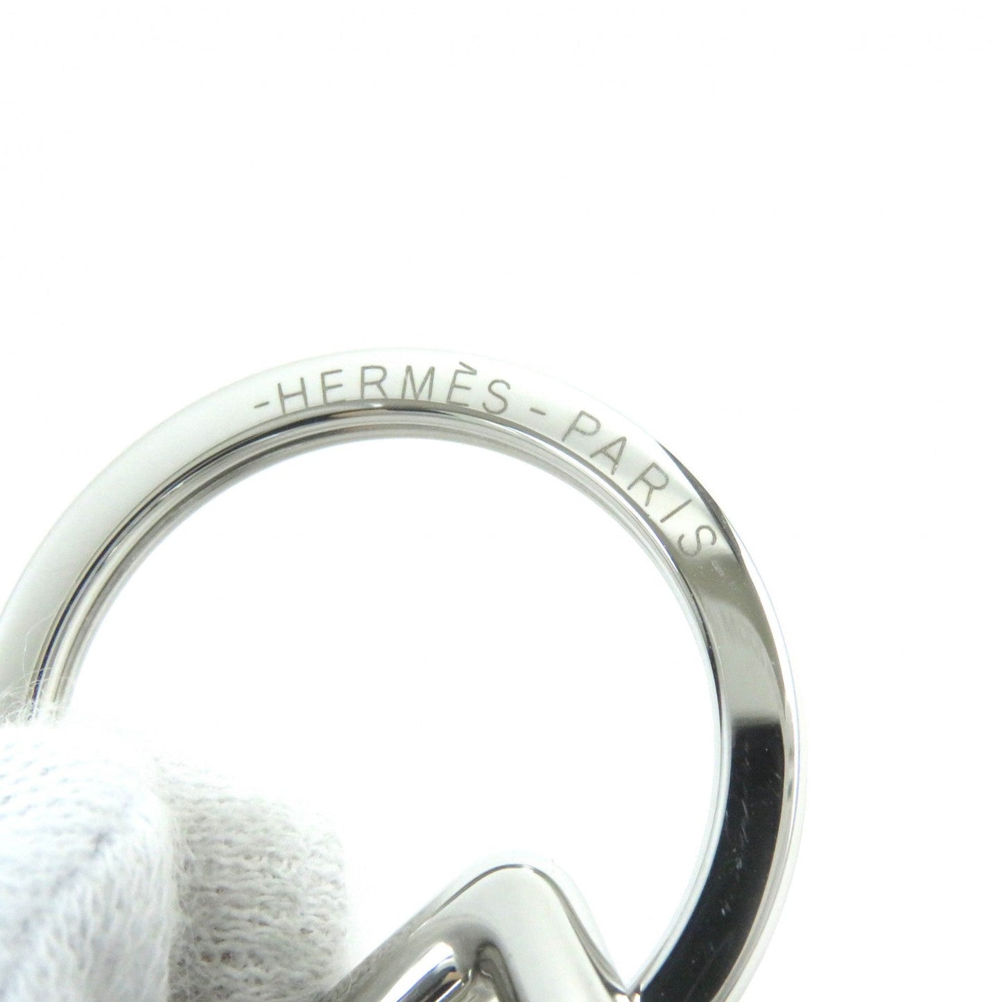 HERMES key ring H077329FJ03 Stainless Steel Silver Horseshoe Fair a Cheval Keyring