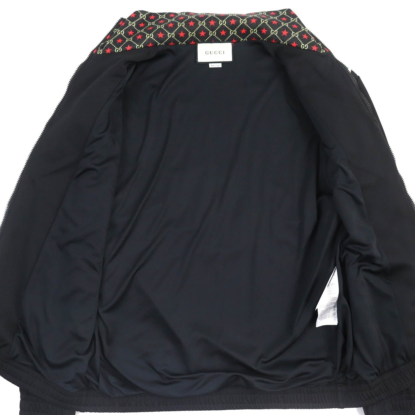 GUCCI Track jacket 575734 Outer: 55% polyester, Outer: 45% cotton, Lining: 100% polyester, Part: 100% nylon Black green red mens S Used