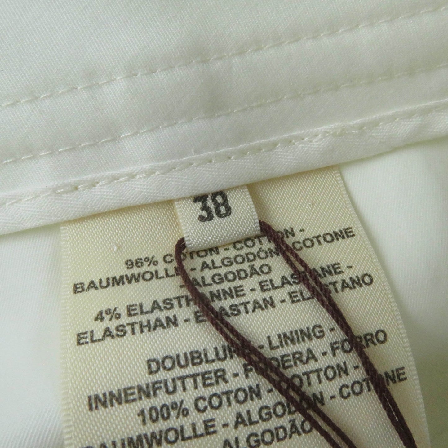 HERMES Pants H0404DQ cotton white 38