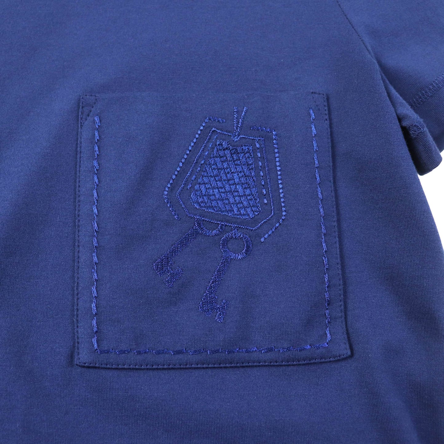 HERMES Short sleeve T-shirt cotton Navy 34