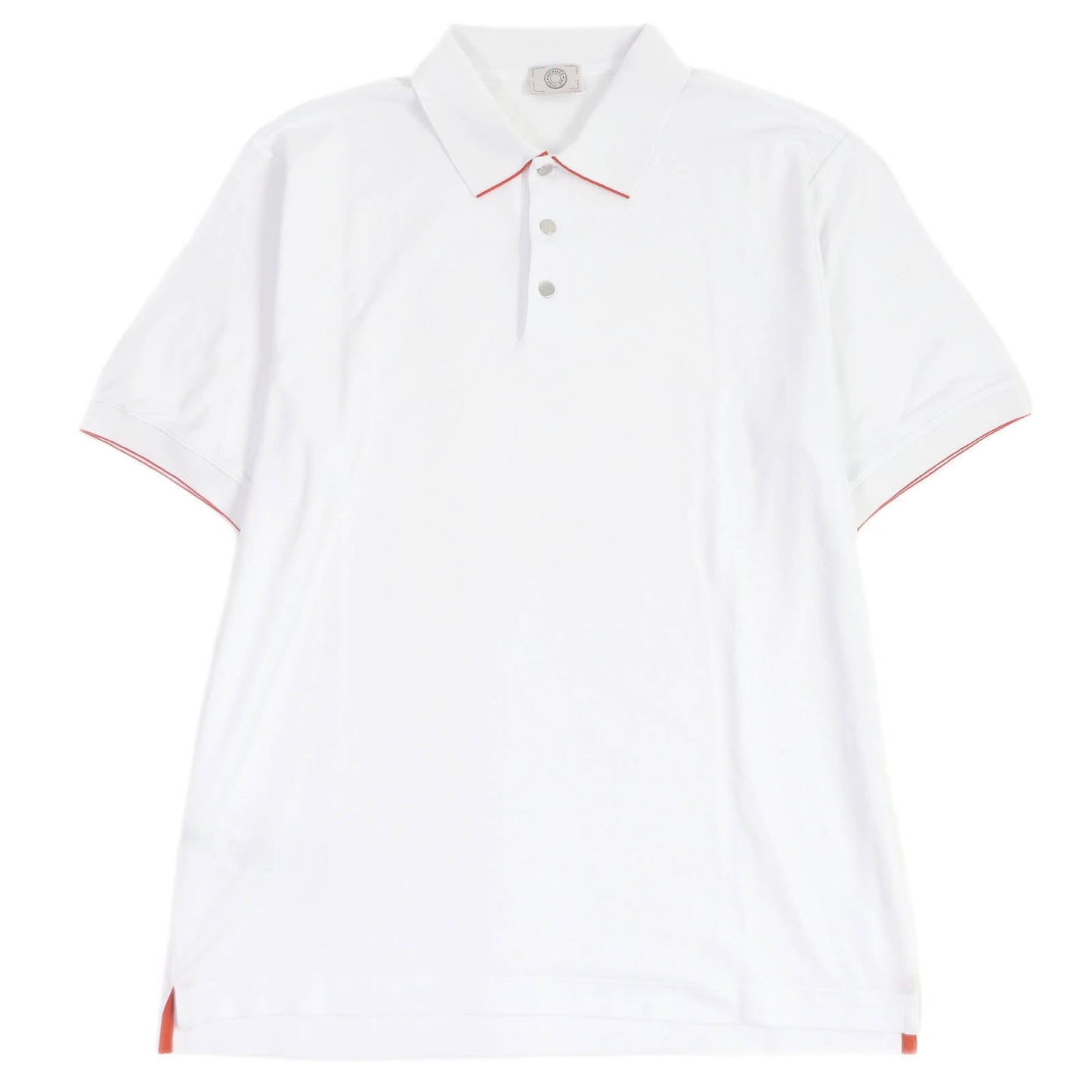 HERMES Short sleeve polo shirt cotton white XXL