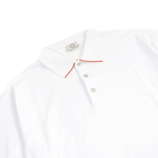 HERMES Short sleeve polo shirt cotton white XXL