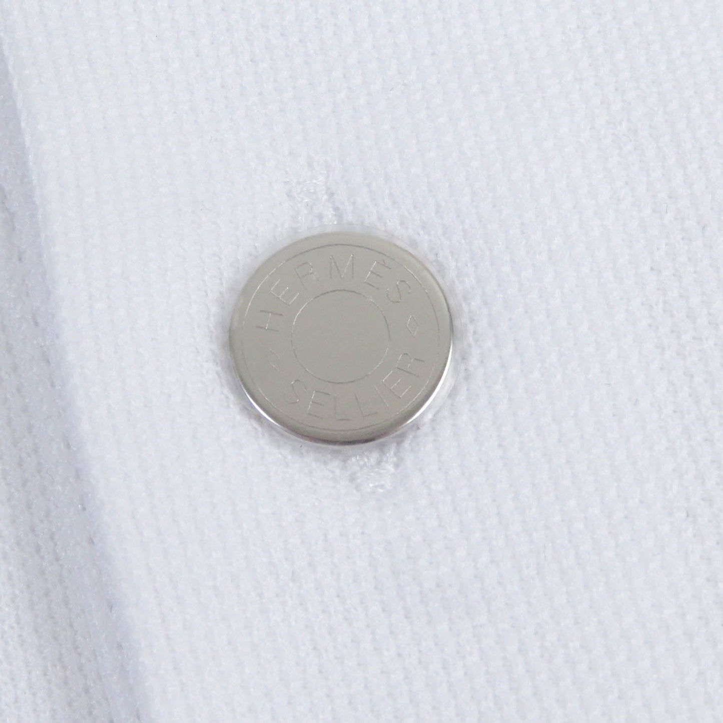 HERMES Short sleeve polo shirt cotton white XXL