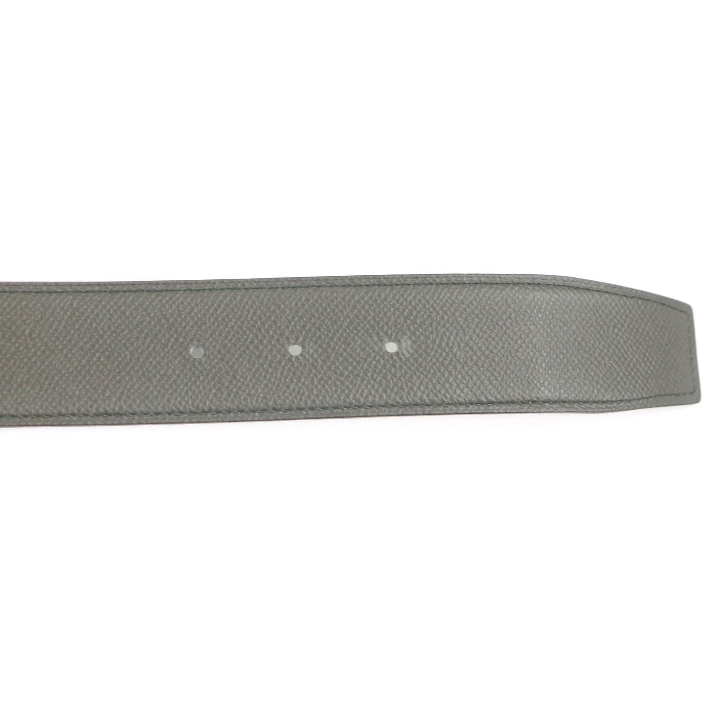 HERMES belt leather Charcoal White