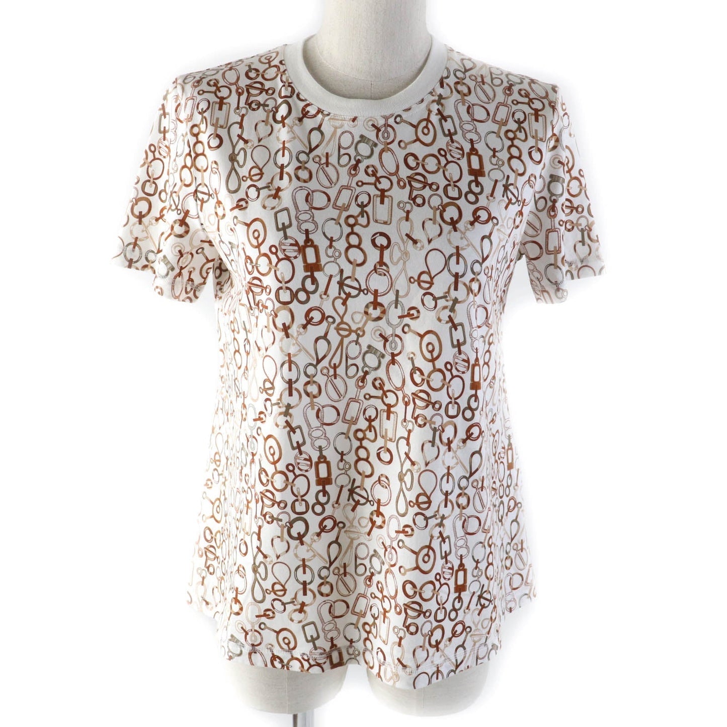 HERMES Short sleeve T-shirt 3H4624DR cotton Multi Do Re Boucles 36