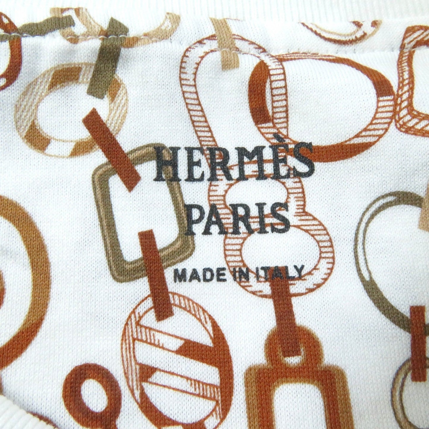 HERMES Short sleeve T-shirt 3H4624DR cotton Multi Do Re Boucles 36