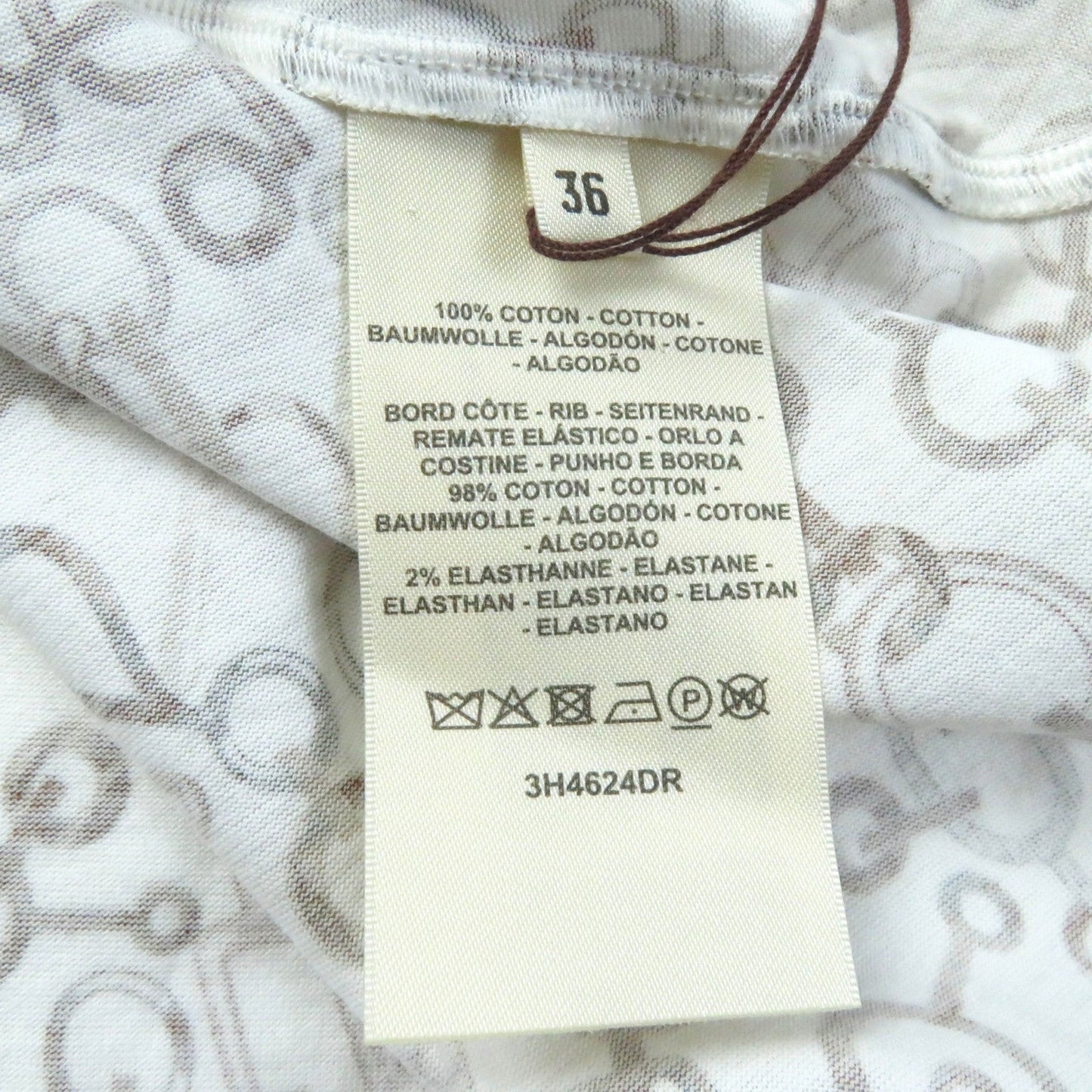 HERMES Short sleeve T-shirt 3H4624DR cotton Multi Do Re Boucles 36