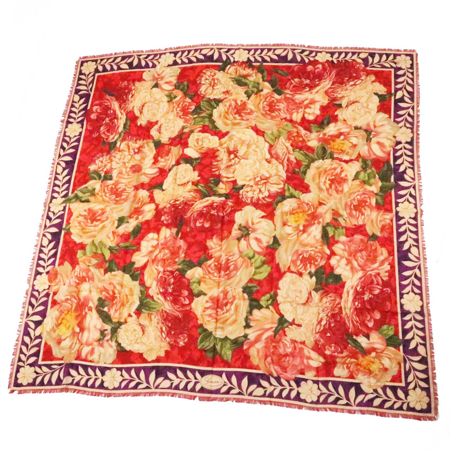 GUCCI Stall Main: 70% wool, Main: 30% silk red multi Women Used
