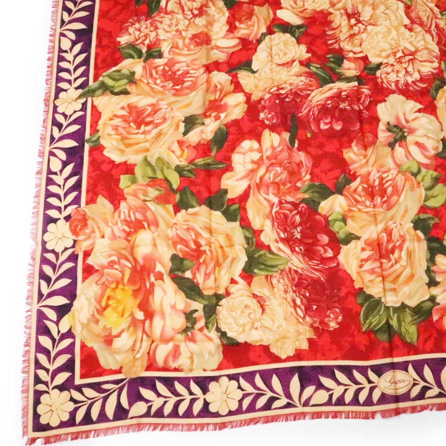 GUCCI Stall Main: 70% wool, Main: 30% silk red multi Women Used