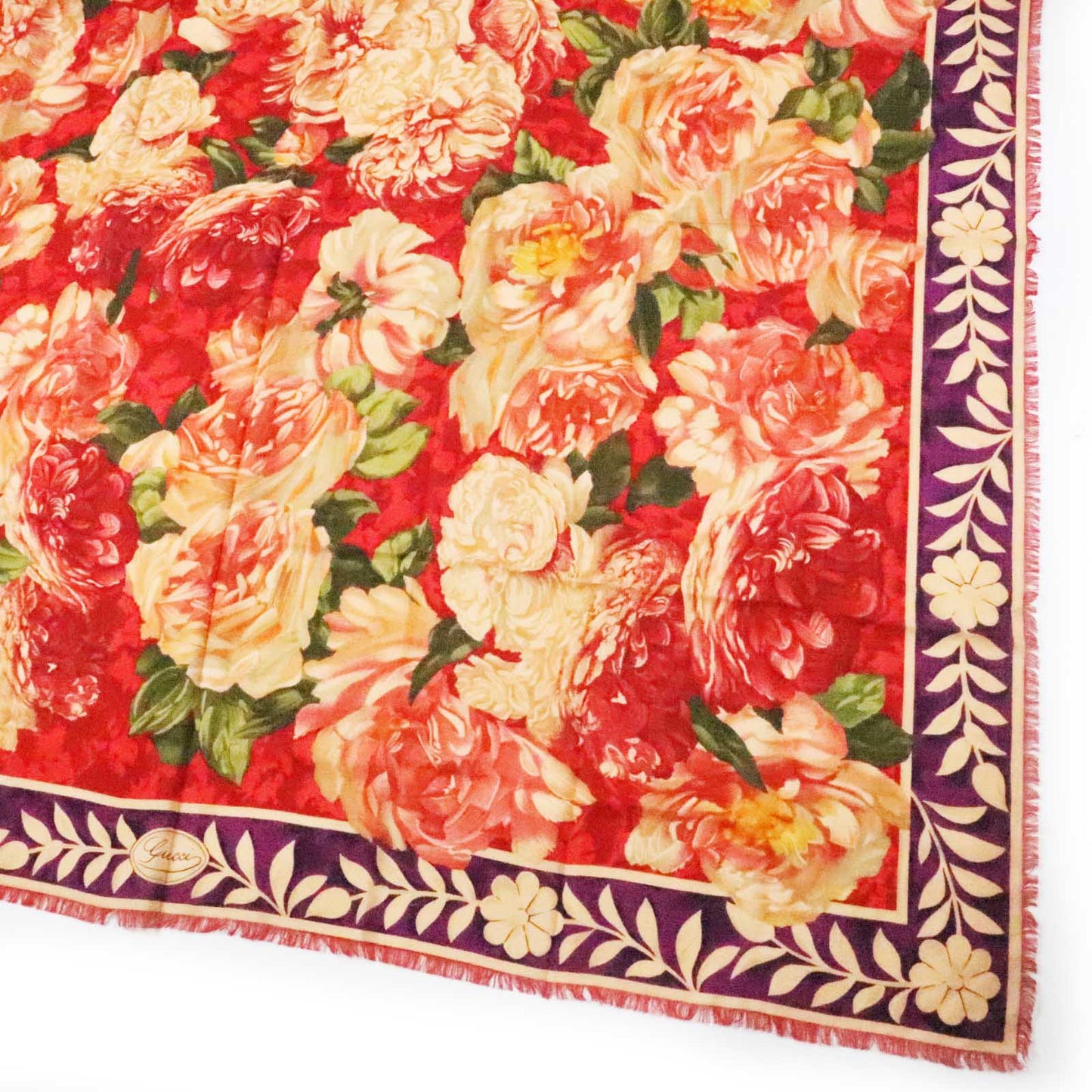 GUCCI Stall Main: 70% wool, Main: 30% silk red multi Women Used