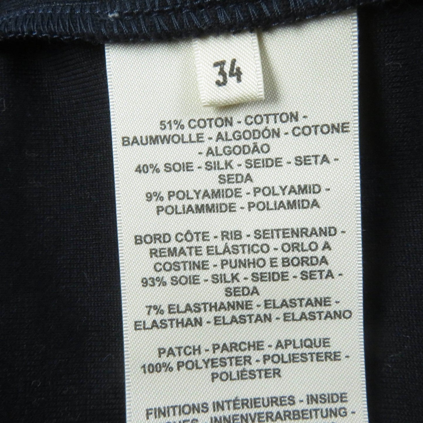 HERMES one piece 4E4652DI cotton black 34