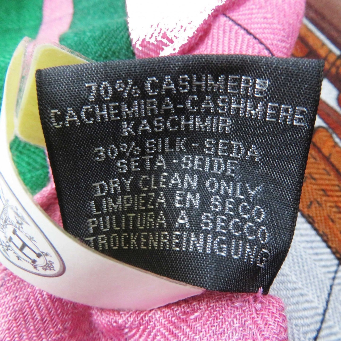 HERMES scarf silk Rose Bonbon/Emerald Carre140 Caregean coaching deja vu