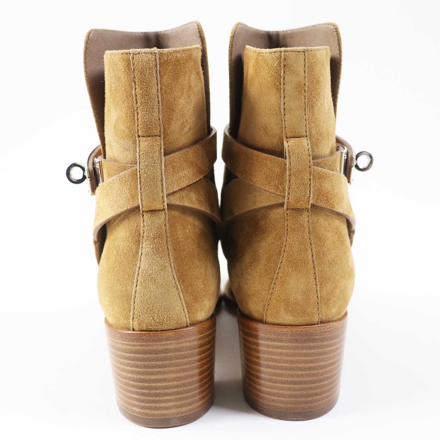 HERMES short boots Suede leather Brown beige Frenchie 50 35.5