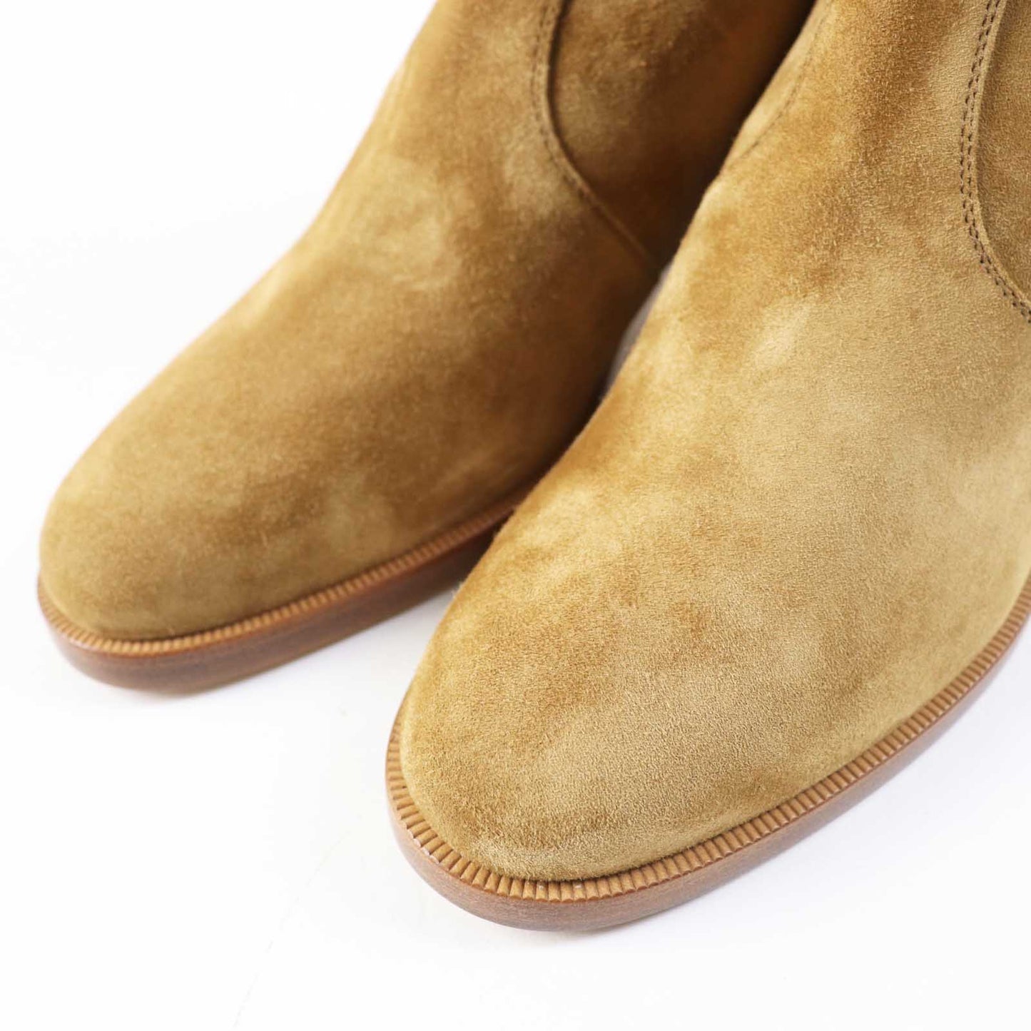 HERMES short boots Suede leather Brown beige Frenchie 50 35.5