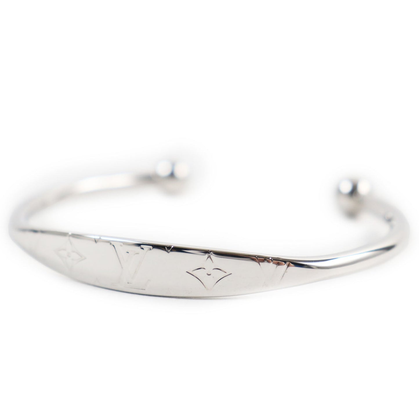 LOUIS VUITTON Bangle M64840 metal Silver Jonck Monogram Bracelet