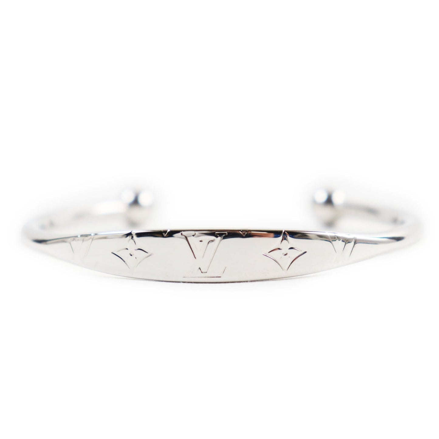 LOUIS VUITTON Bangle M64840 metal Silver Jonck Monogram Bracelet