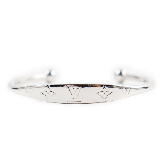 LOUIS VUITTON Bangle M64840 metal Silver Jonck Monogram Bracelet