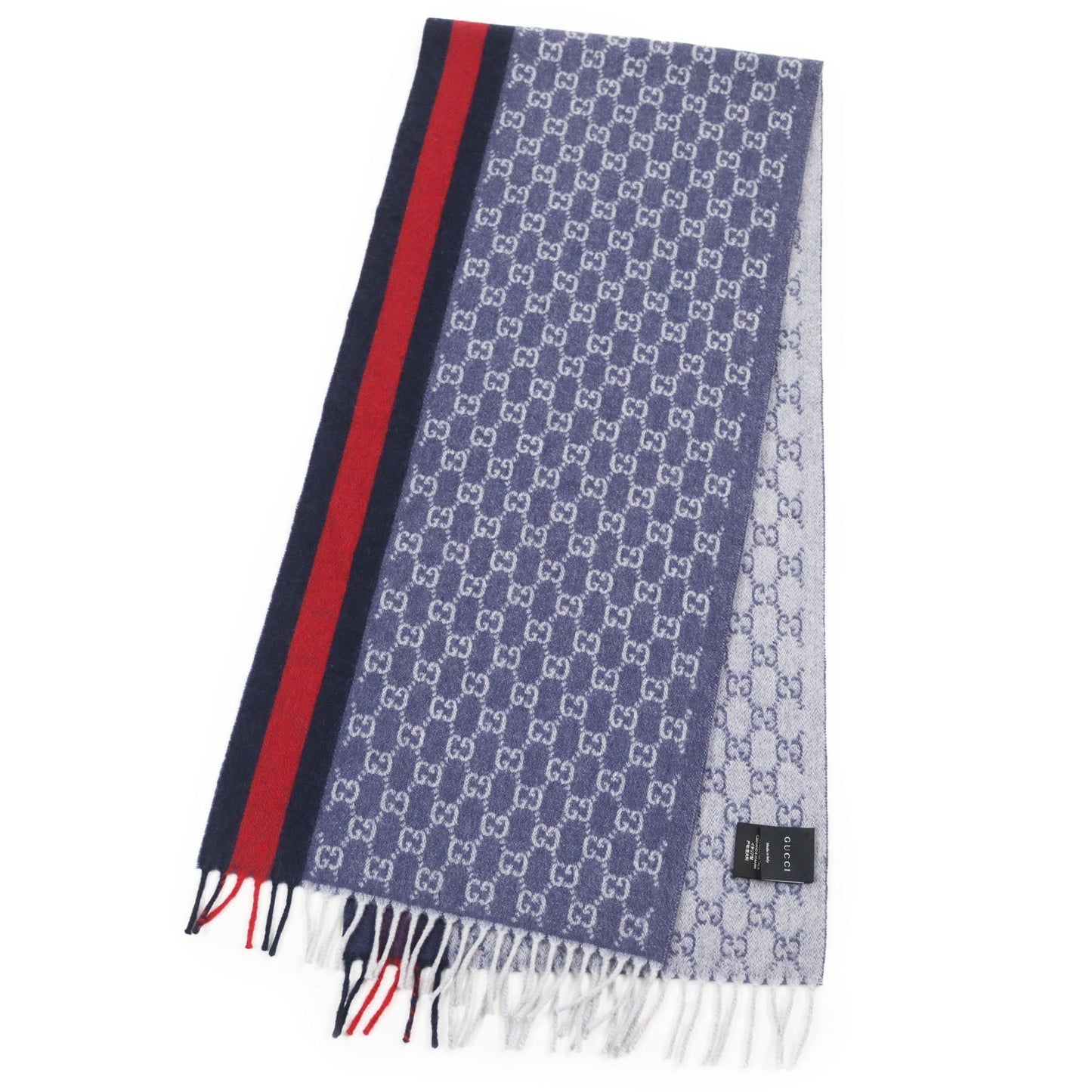 GUCCI Scarf 391531 Main: 50% cashmere, Main: 50% wool Navy mens Used