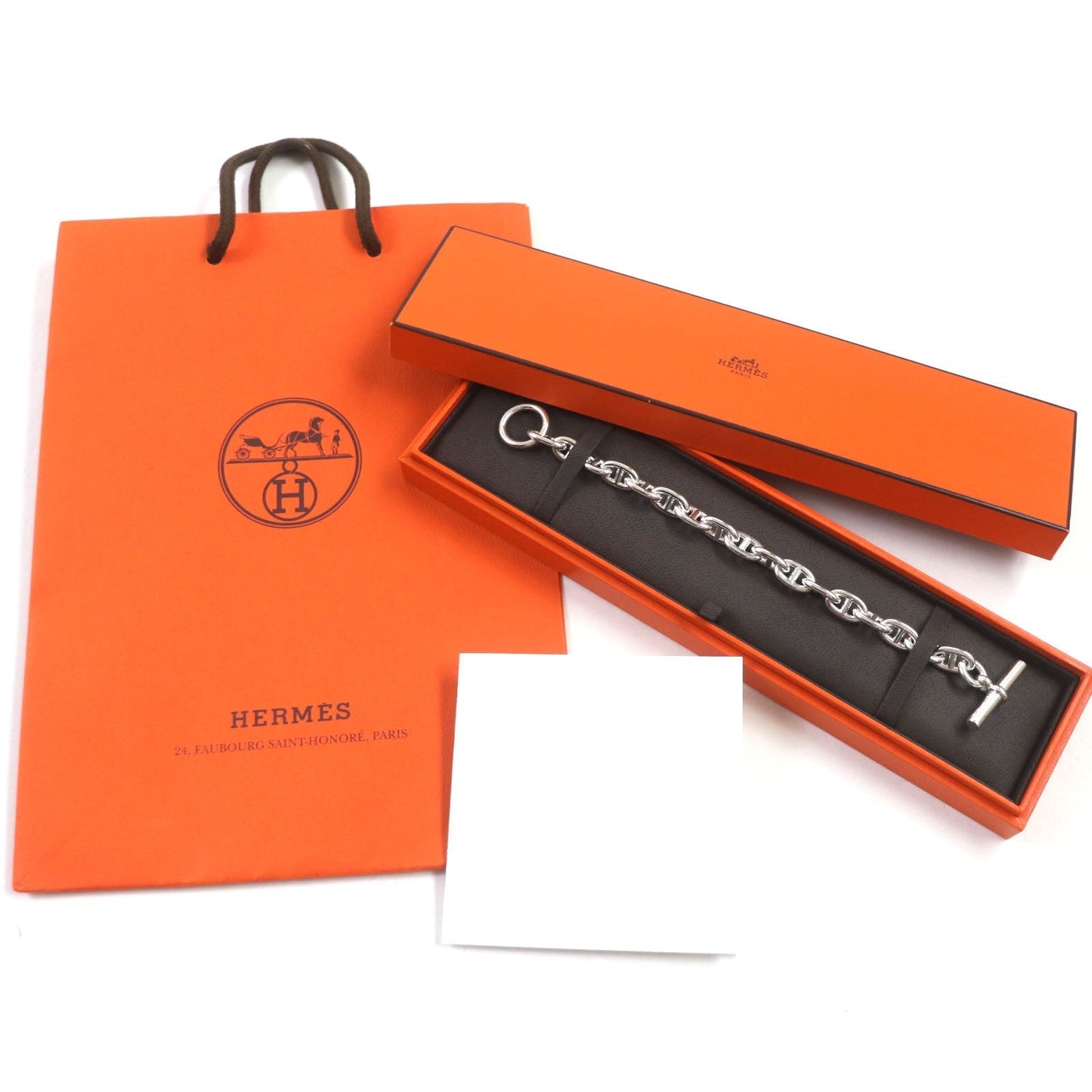 HERMES bracelet SV925 Silver Chene Dunkle MM