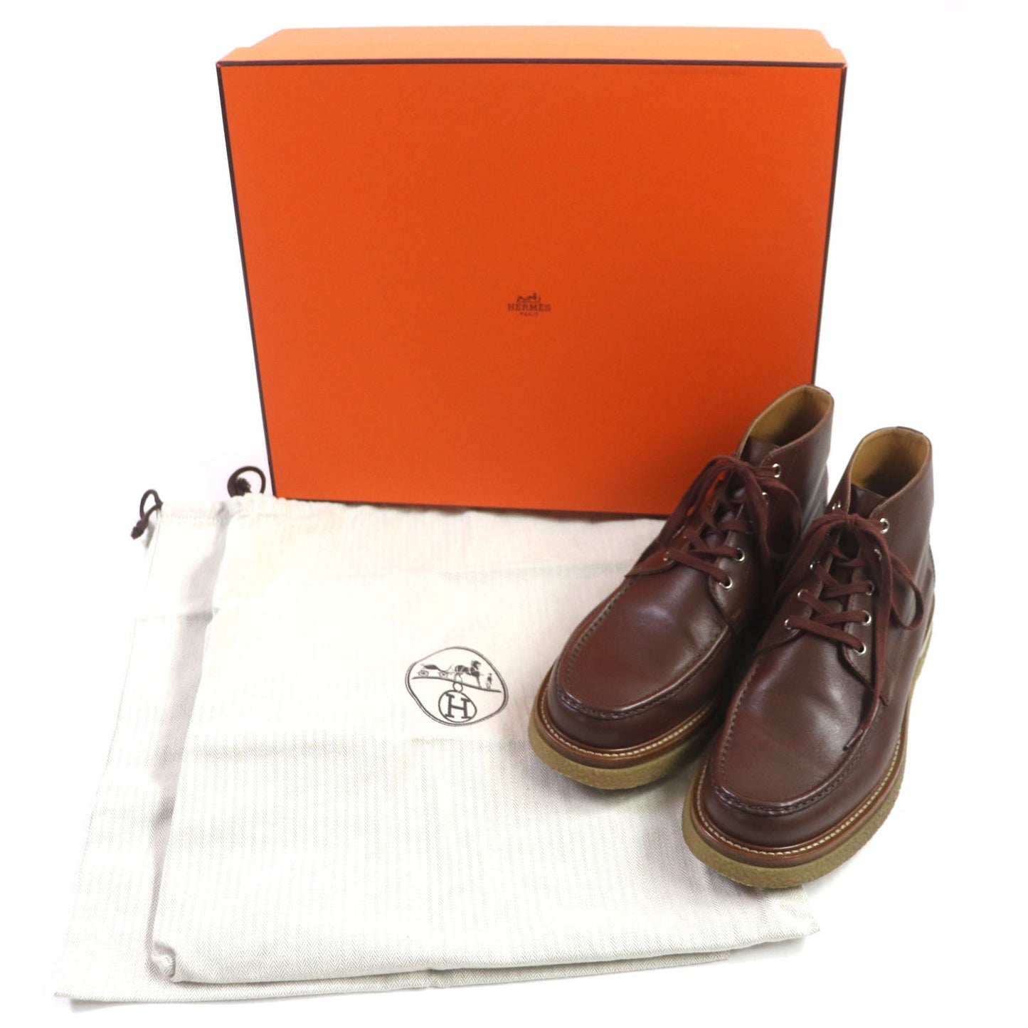 HERMES Ankle boots leather Brown Denver No description