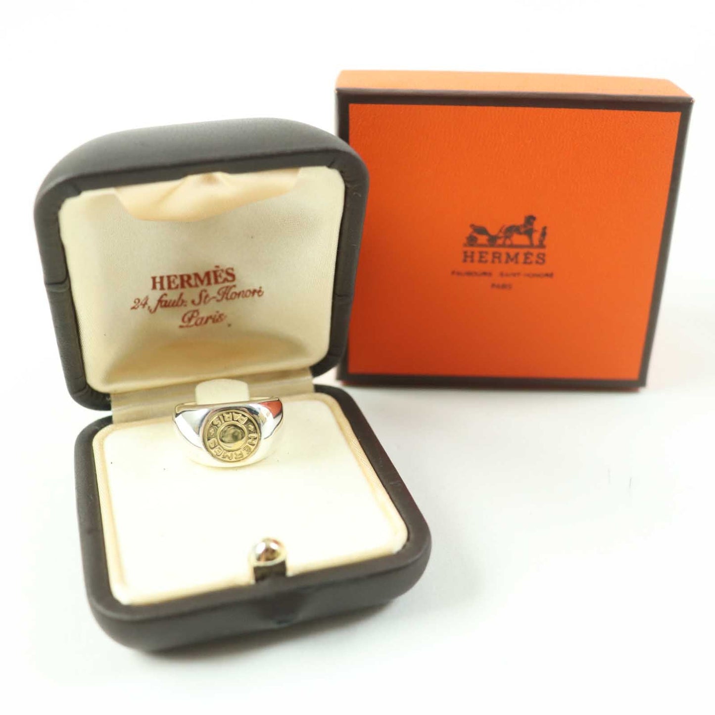 HERMES Ring Main: SV925, Part: 750 Silver gold Women Used