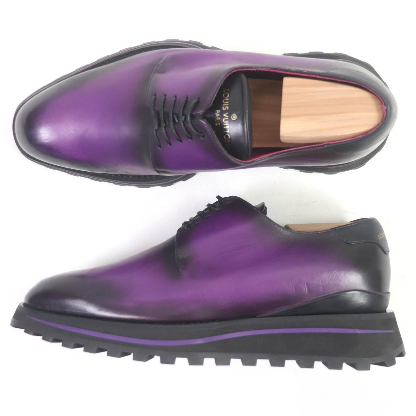 LOUIS VUITTON Dress shoes leather purple Goncourt Line 5 1/2