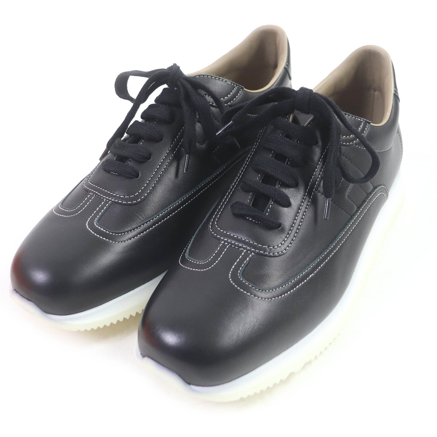 HERMES Low cut sneakers Main: Leather black quick mens 43 Used