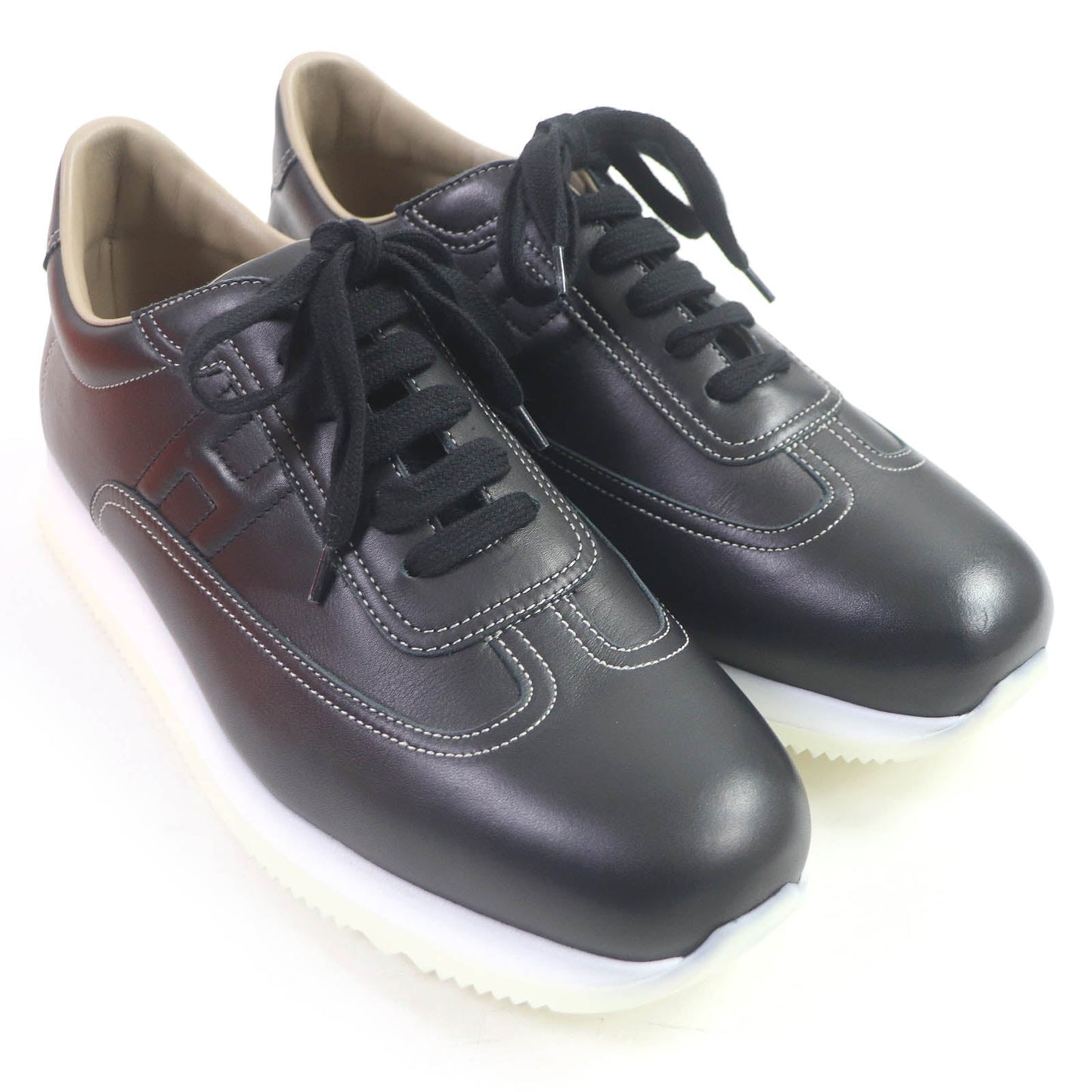 HERMES Low cut sneakers Main: Leather black quick mens 43 Used