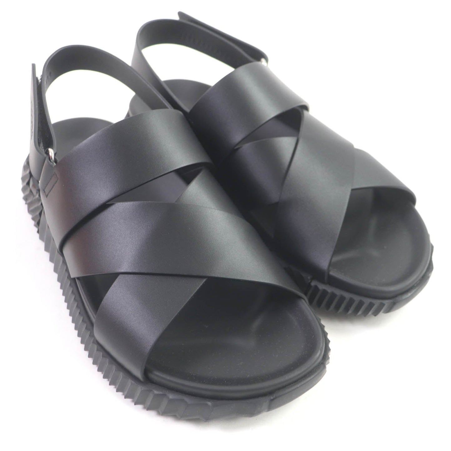 HERMES Sandals H222860ZH01430 leather black Electric 42