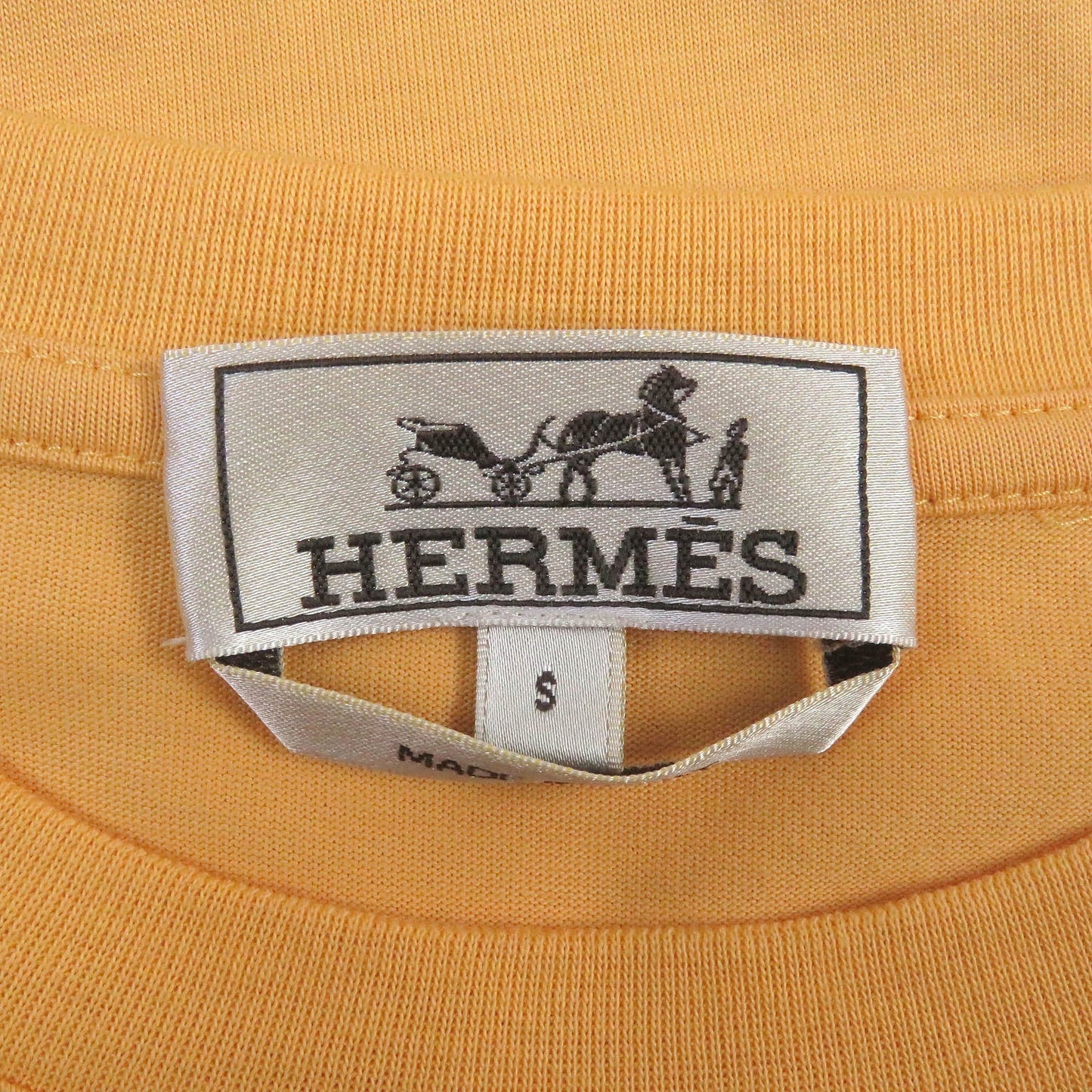 HERMES Short sleeve T-shirt H357925 cotton Orange Chevaux en symmetry S