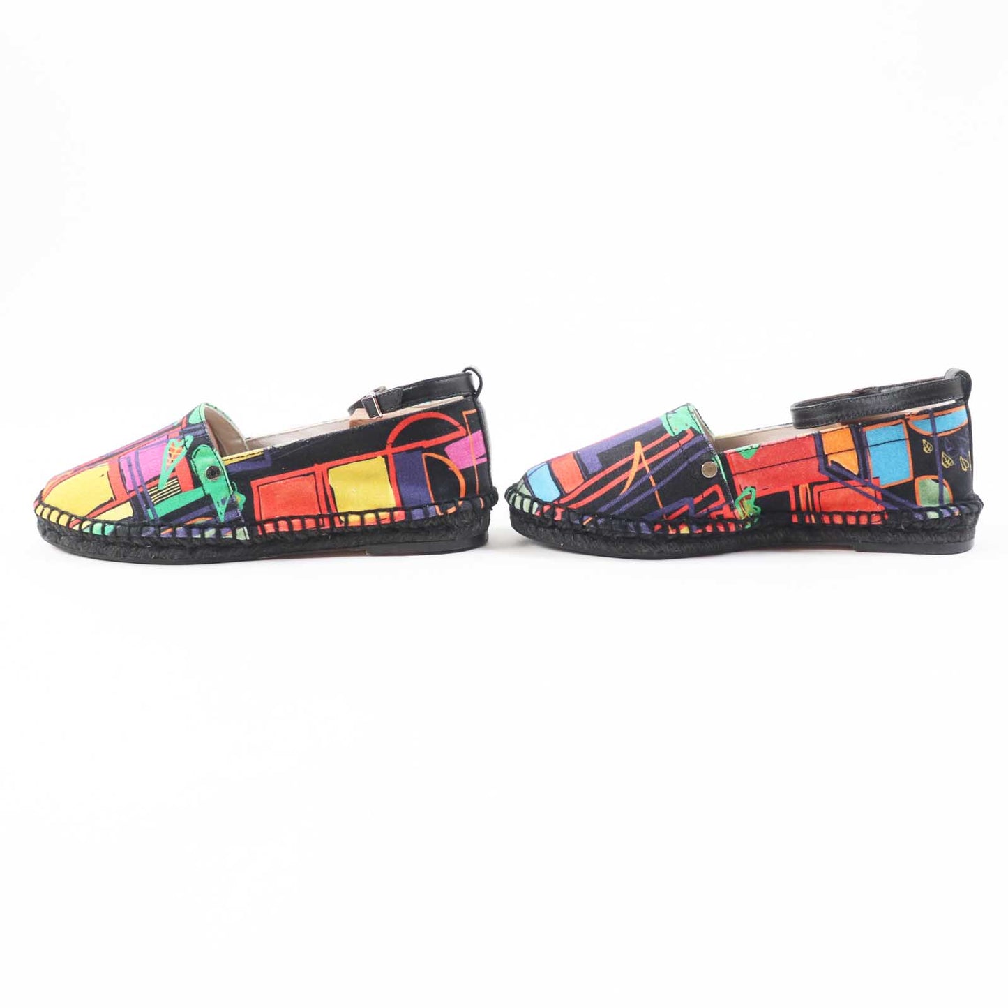HERMES Slip-on canvas black multi 37