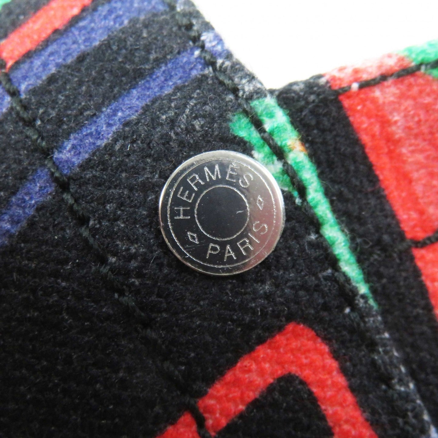 HERMES Slip-on canvas black multi 37