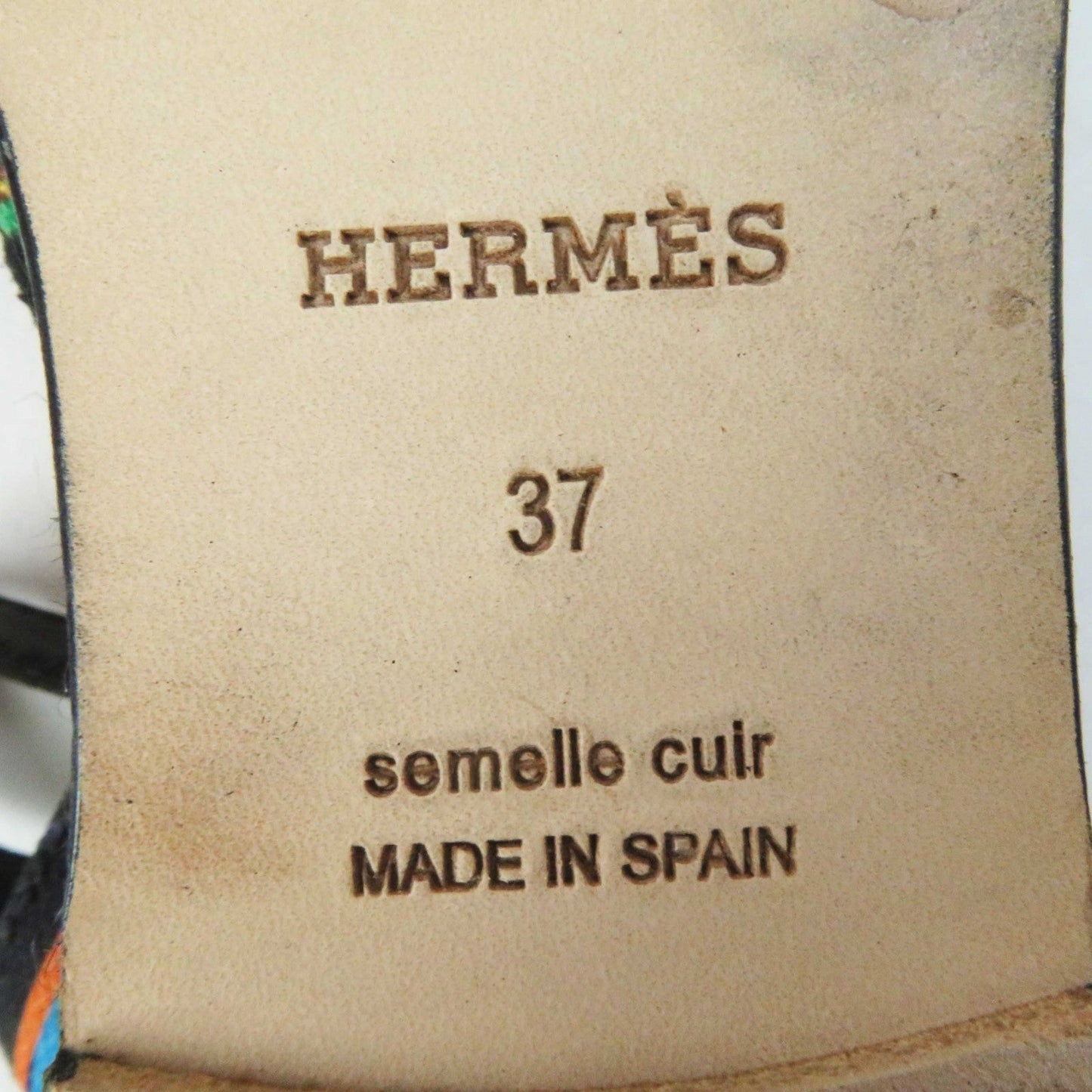 HERMES Slip-on canvas black multi 37