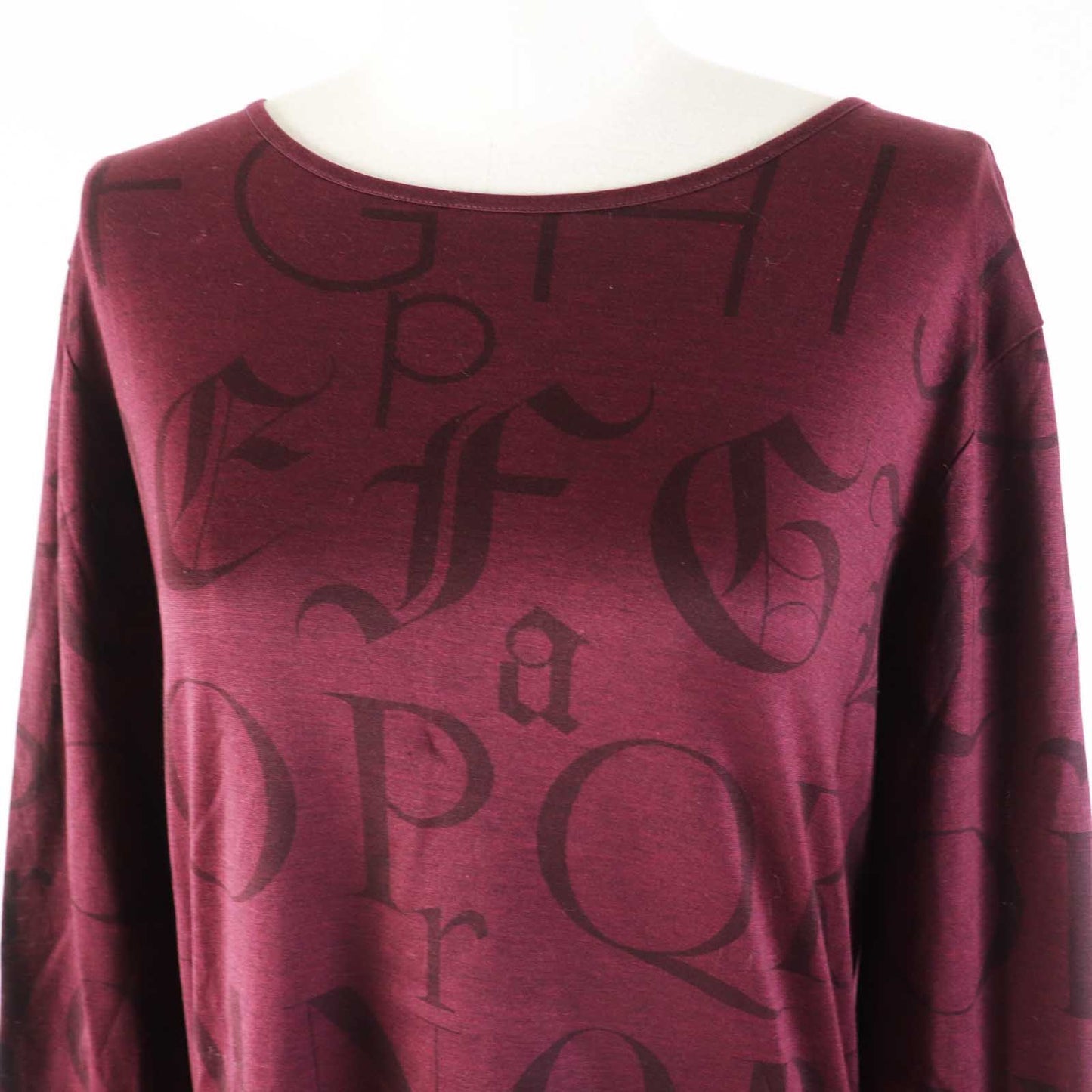 HERMES Long-sleeved T-shirt Main: 100% cotton Bordeaux Margiela period Women XL Used