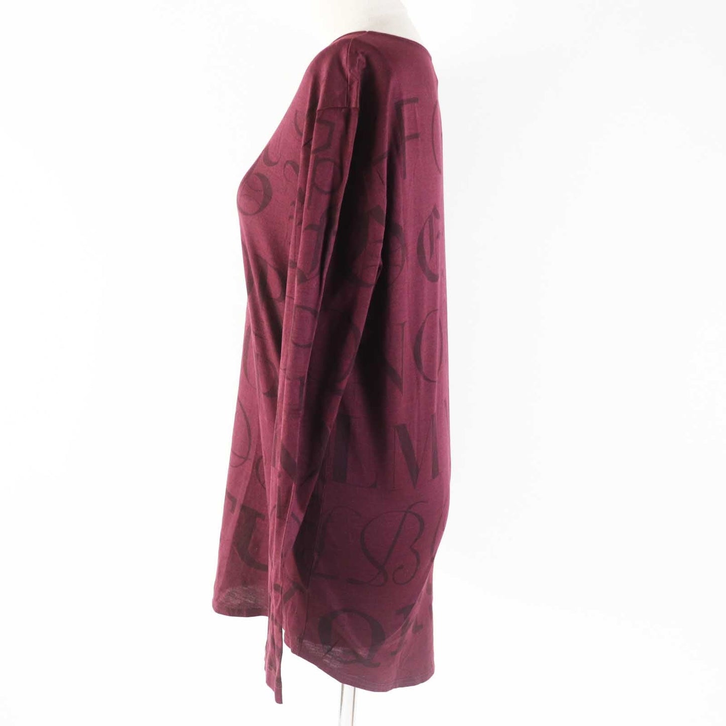 HERMES Long-sleeved T-shirt Main: 100% cotton Bordeaux Margiela period Women XL Used