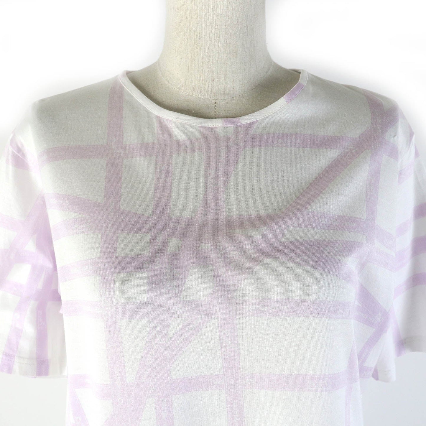 HERMES Short sleeve T-shirt Main: 100% cotton White purple Beaulieu Women L Used