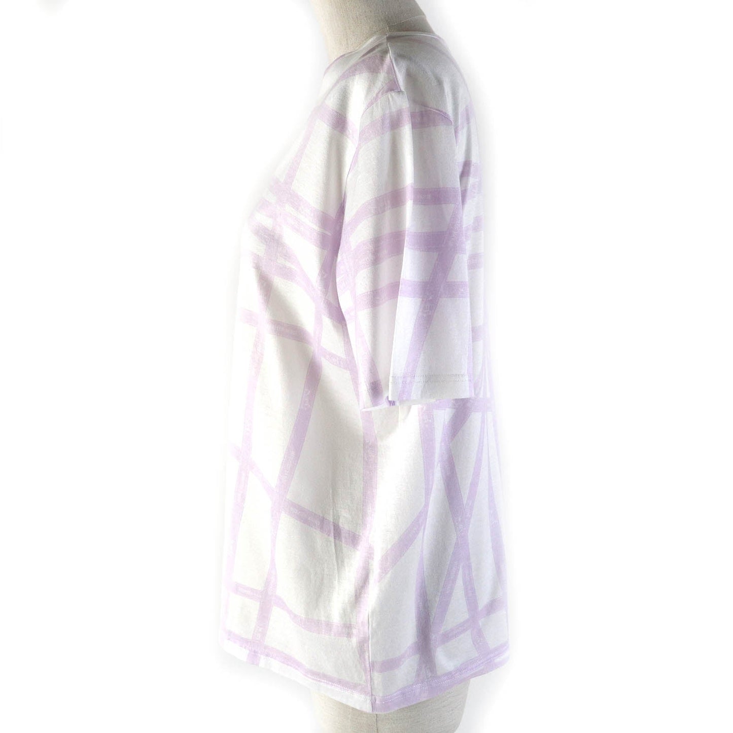 HERMES Short sleeve T-shirt Main: 100% cotton White purple Beaulieu Women L Used